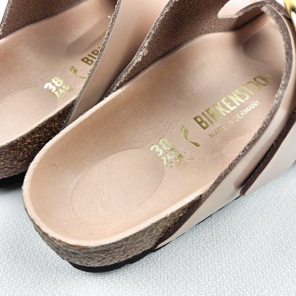 Birkenstock Arizona Big Buckle High Shine Sandals New Beige NARROW EU 38 / US 7 - Picture 7 of 7